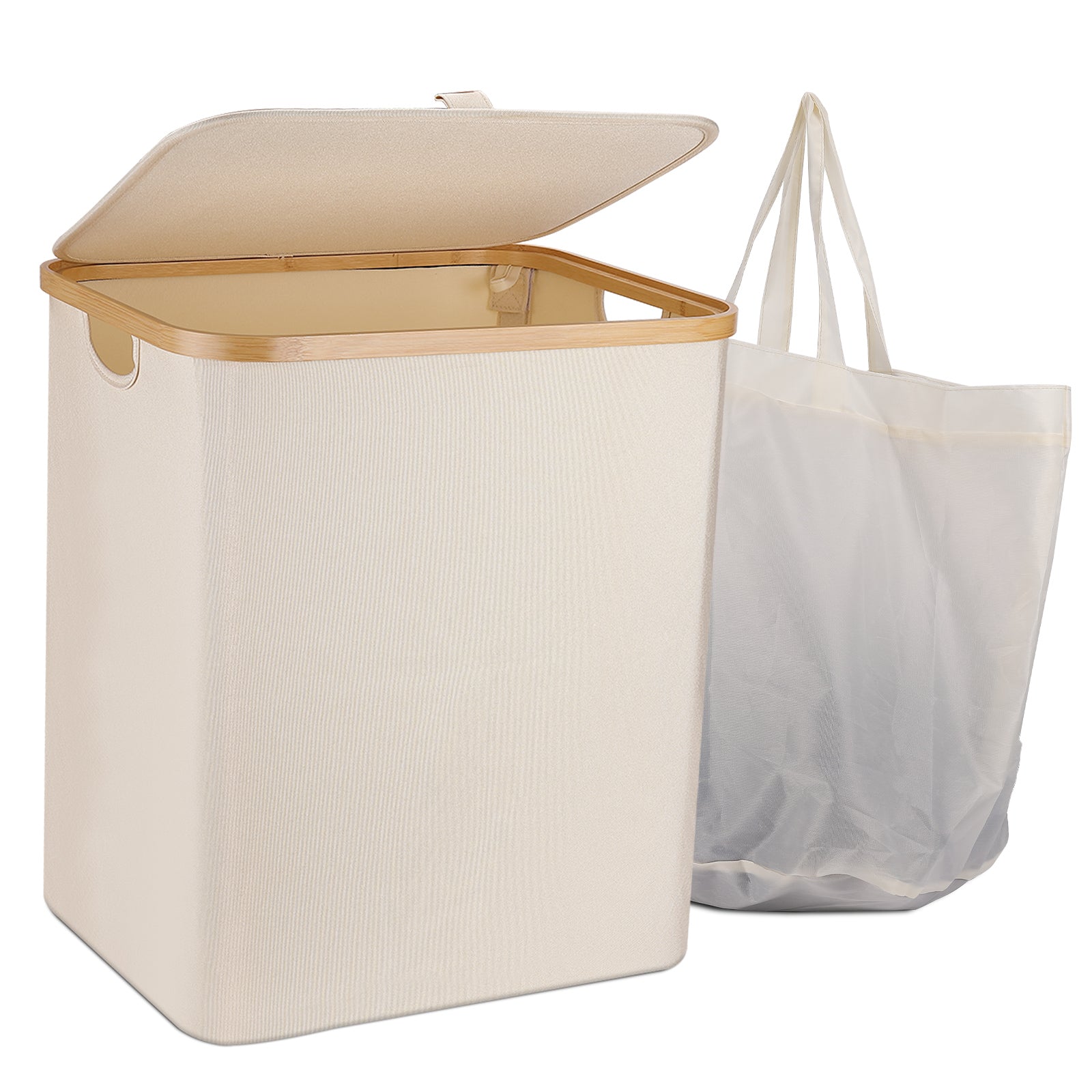 Laundry Basket with Lid 60L Collapsible Laundry Hamper with